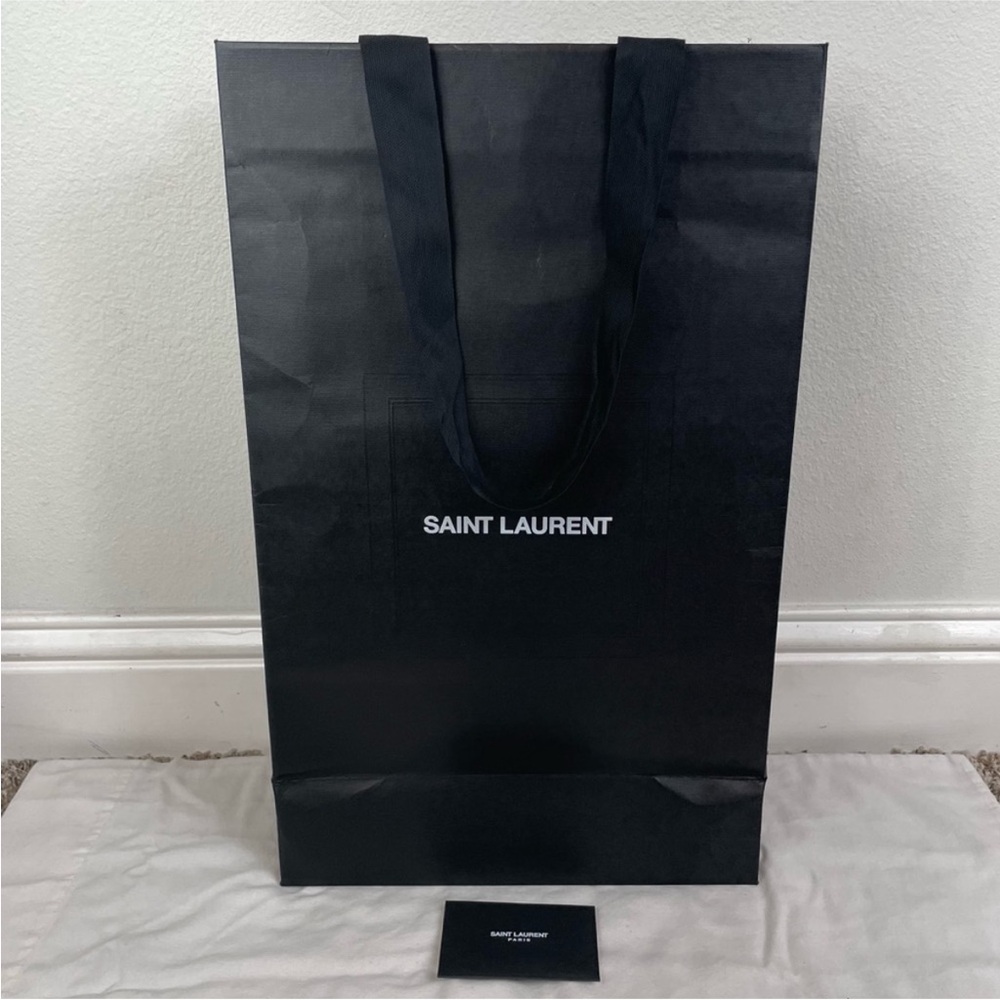 YSL Saint Laurent Black Rectangular Paper bag. Please note this is used.